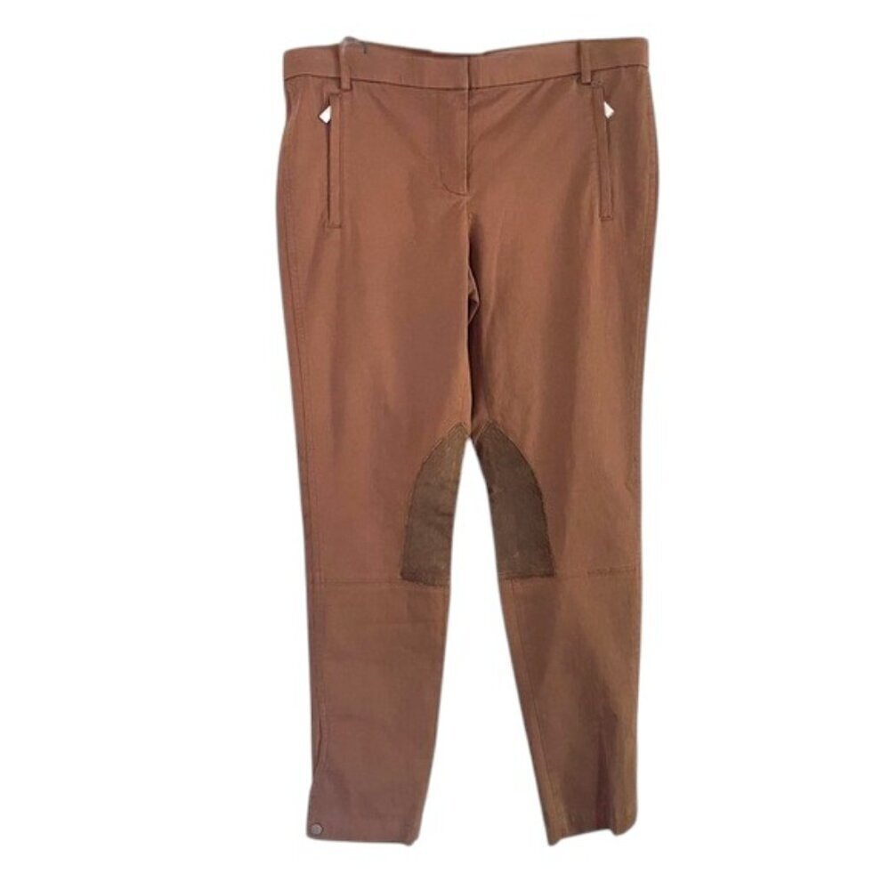 New! 9|15 Saks Fifth Ave $295 Brown Straight Leg Riding Pants Sz 8 26774